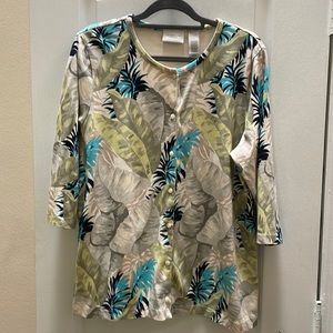 Liz Claiborne Woman print cardigan